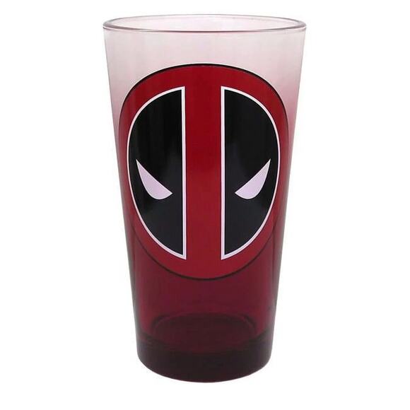 Marvel Deadpool Red Ombre 16oz Glass Pint Cup Collectible Superhero Drinkware - Picture 6 of 7